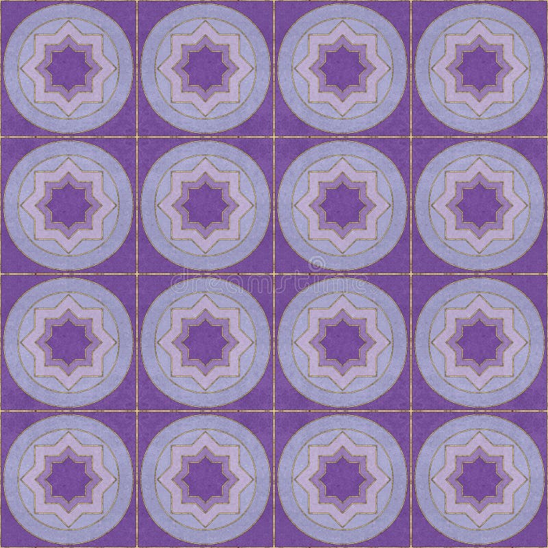 Ceramic tile pattern. Modern ornament. Geometric seamless pattern. Illustration in stained glass style. Geometric openwork. Art royalty free illustration