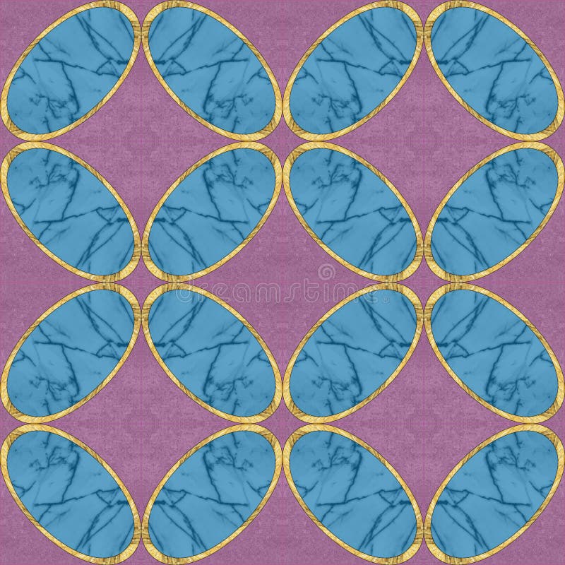 Ceramic tile pattern. Modern ornament. Geometric seamless pattern. Illustration in stained glass style. Geometric openwork. Art royalty free illustration