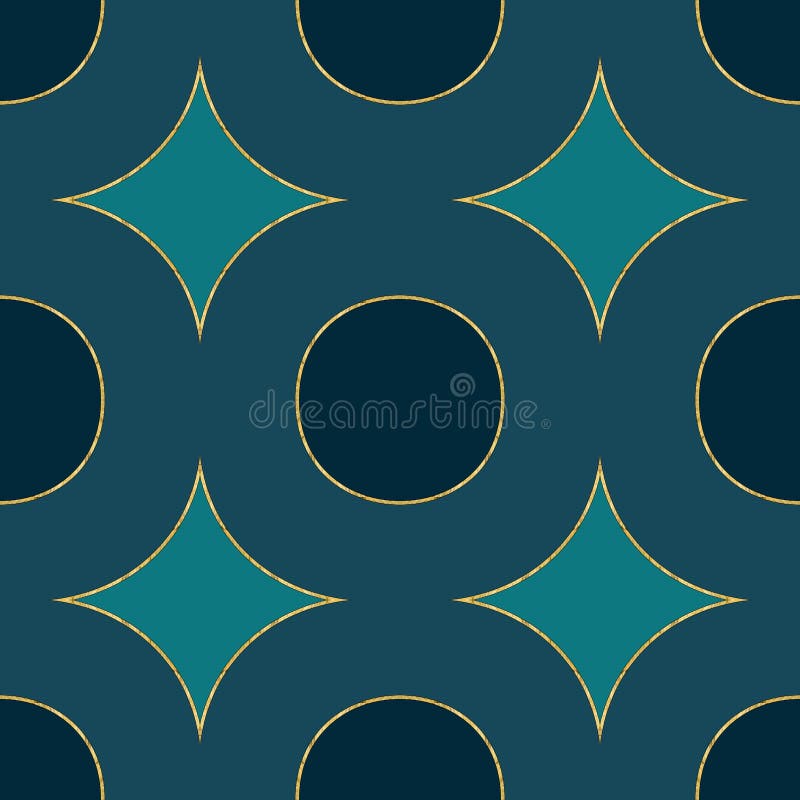 Ceramic tile pattern. Modern ornament. Geometric seamless pattern. Illustration in stained glass style. Geometric openwork. Art royalty free illustration