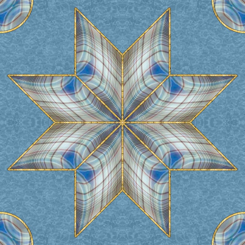 Ceramic tile pattern. Modern ornament. Geometric seamless pattern. Illustration in stained glass style. Geometric openwork. Art vector illustration