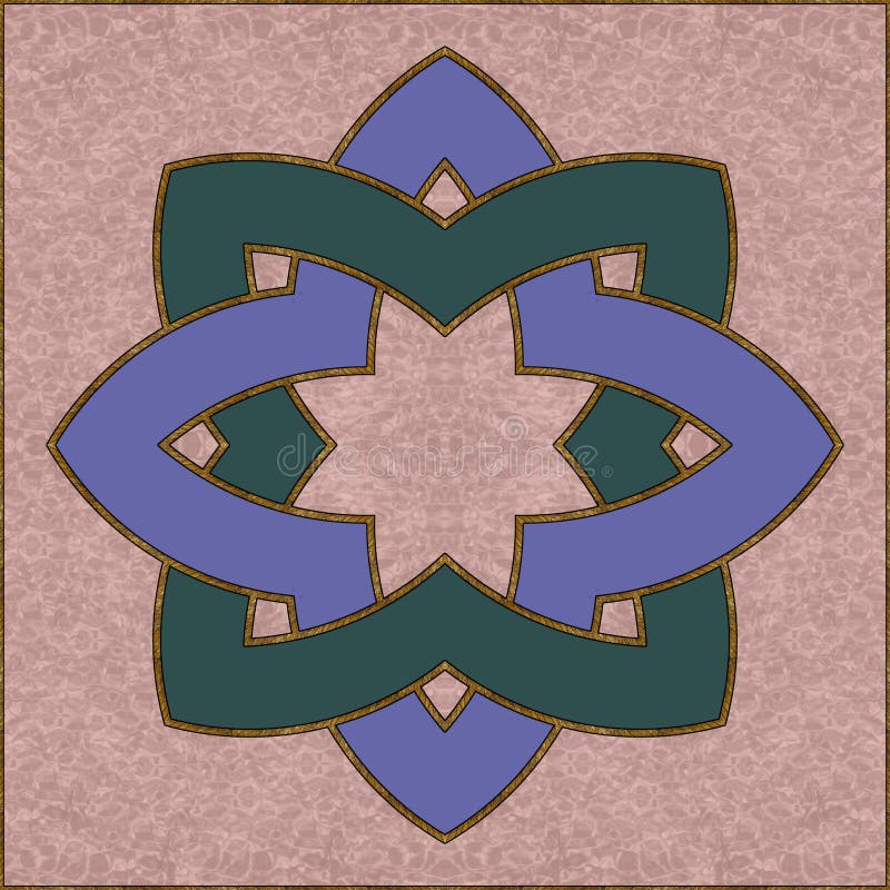 Ceramic tile pattern. Modern ornament. Geometric seamless pattern. Illustration in stained glass style. Geometric openwork. Art vector illustration