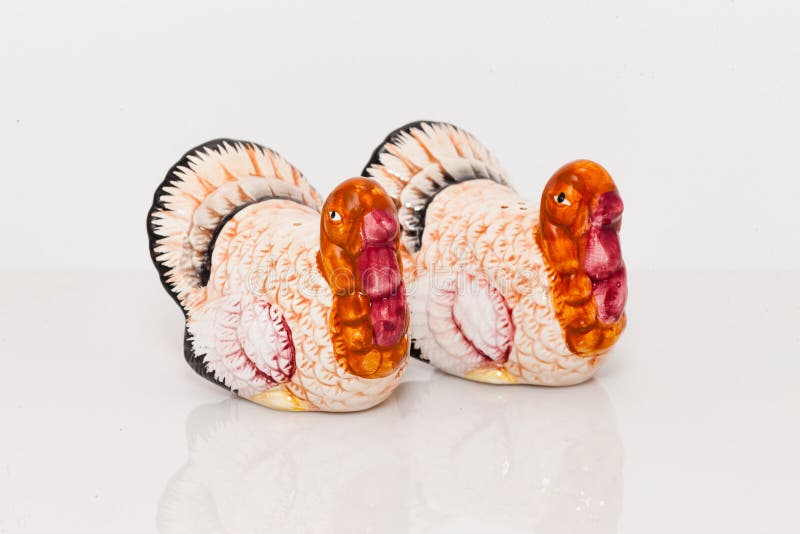 Ceramic Turkey Salt and Pepper Shaker Set Stock Image Image of