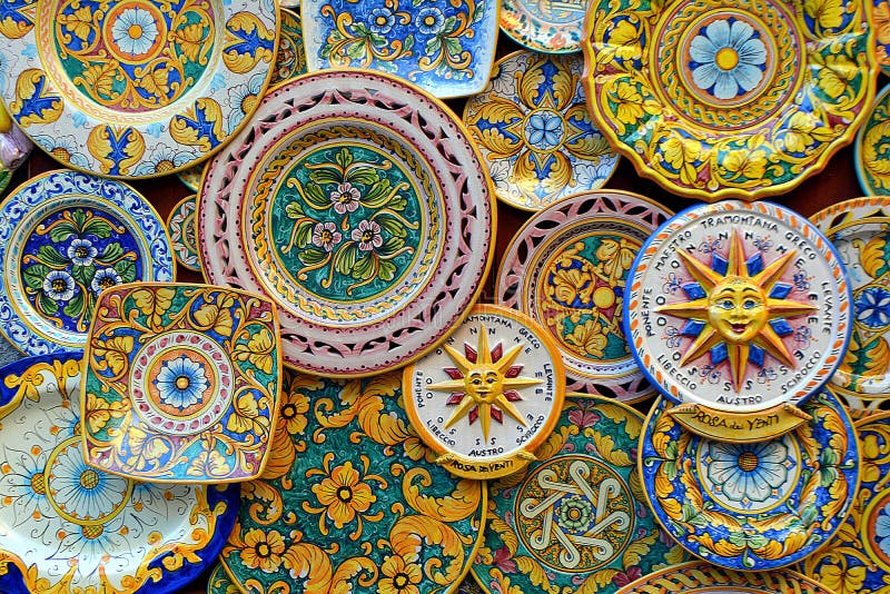 Ceramische platen in klassieke Siciliaanse stijl voor verkoop, Erice