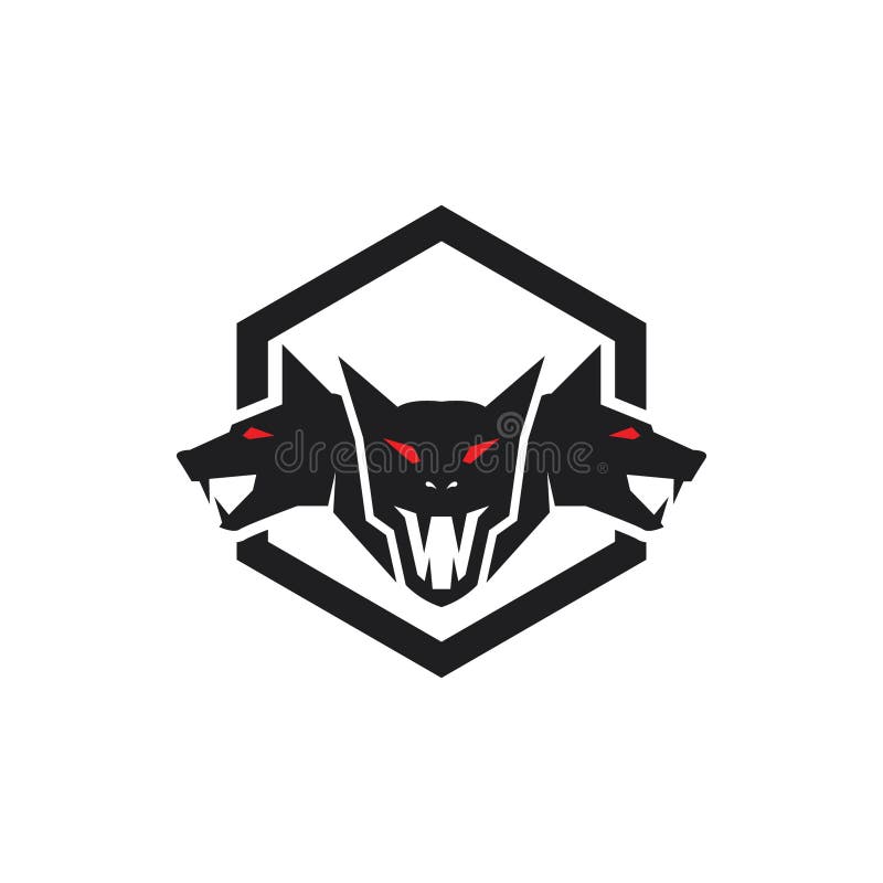 Cerberus heads icon logo vector