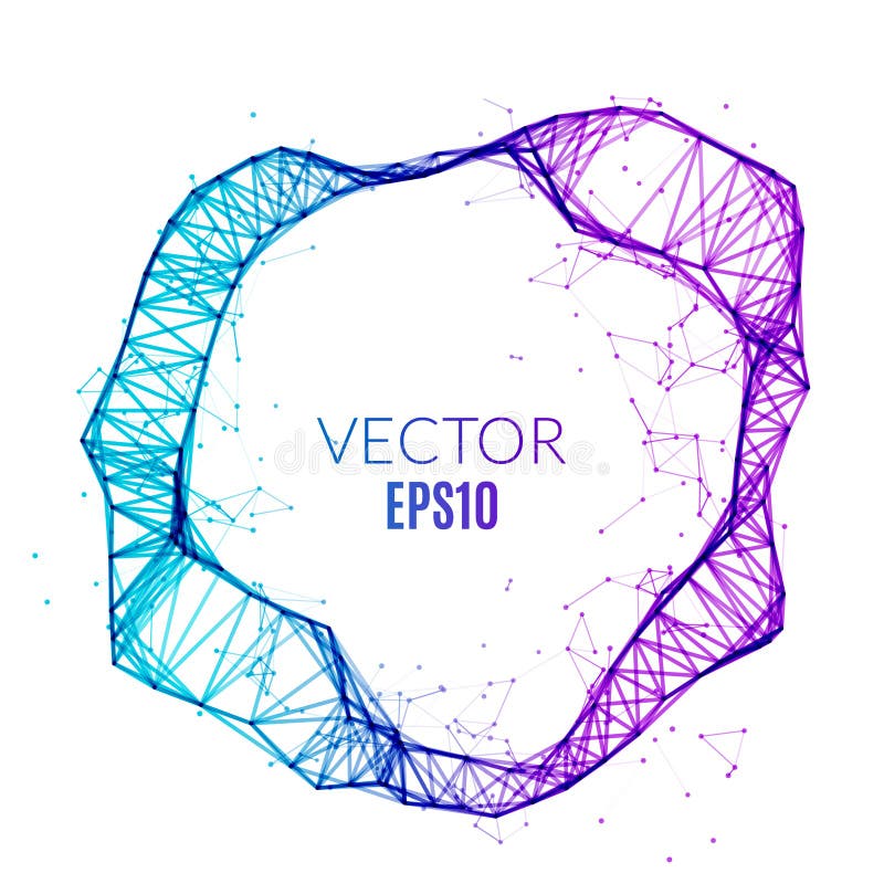 Cerc poligonal cu tehnologie abstractă. concept de rețea futuristă. banner creativ vector illustration