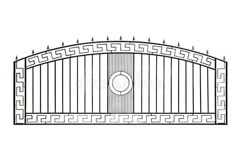 Puertas Decorativas Del Hierro Moderno Stock de ilustración