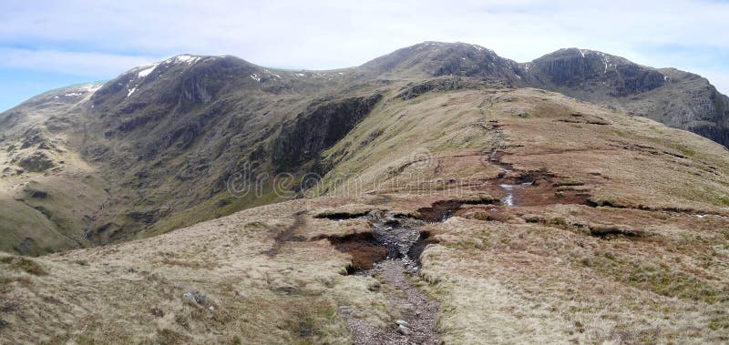 Cercare panoramico da Hartsop sopra come, distretto del lago immagine stock Cercare panoramico da Hartsop sopra come, distretto del lago immagine stock