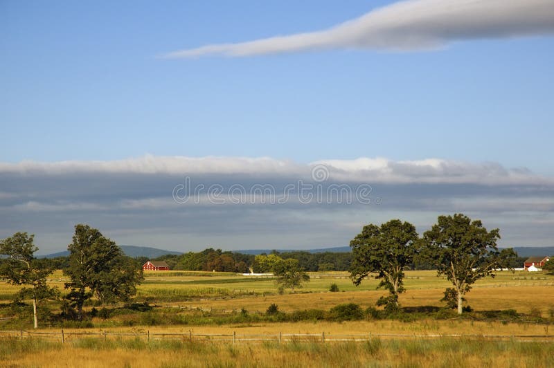 Cercas y graneros del campo de batalla de Gettysburg Pennsylvania fotografía de archivo libre de regalías Cercas y graneros del campo de batalla de Gettysburg Pennsylvania fotografía de archivo libre de regalías