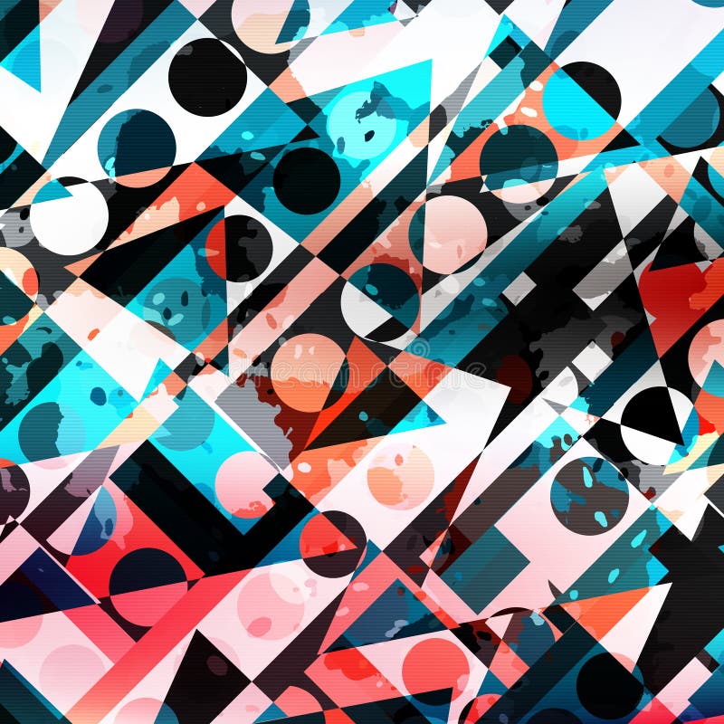 Cerchi colorati e modello astratto geometrico dei poligoni royalty illustrazione gratis Cerchi colorati e modello astratto geometrico dei poligoni royalty illustrazione gratis