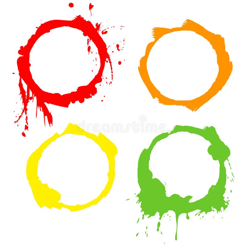 Grunge Background multicolor ink circles. Vector frames. Grunge Background multicolor ink circles. Vector frames