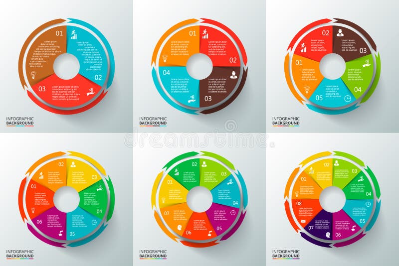 Cerchi di vettore con le frecce per infographic illustrazione di stock