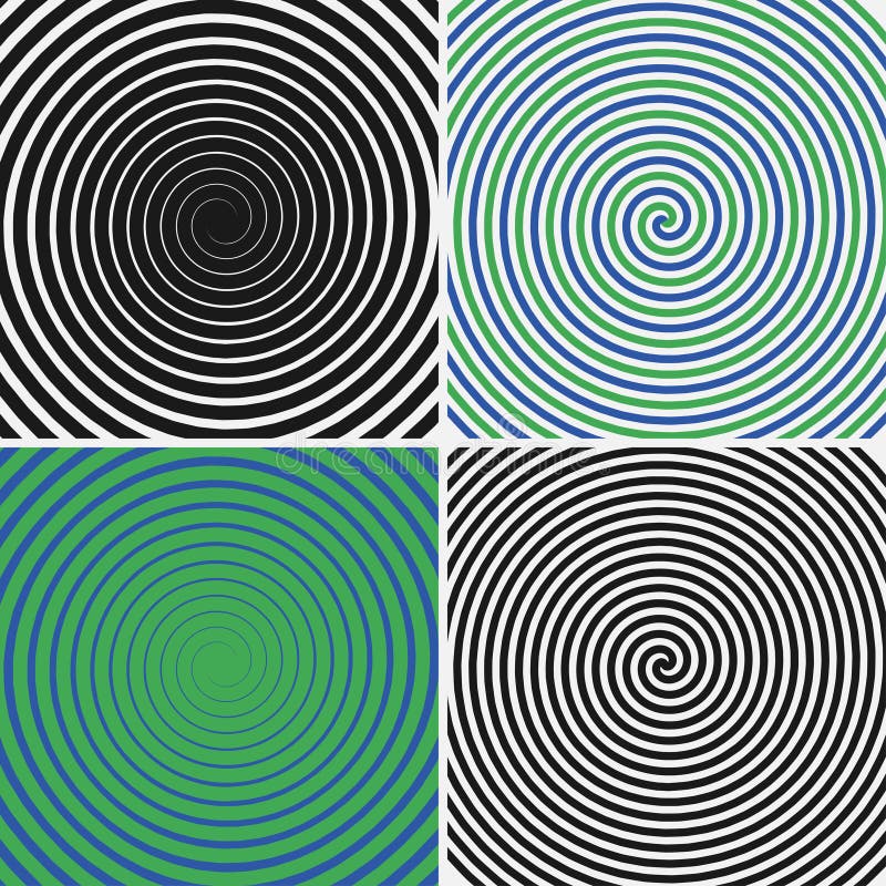Cerchi ipnotici messi Raccolta degli ambiti di provenienza a spirale psichedelici Turbinii astratti di illusione ottica di ipnosi illustrazione vettoriale Cerchi ipnotici messi Raccolta degli ambiti di provenienza a spirale psichedelici Turbinii astratti di illusione ottica di ipnosi illustrazione vettoriale