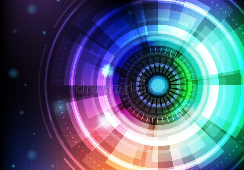 Cerchi multicolori con design high-tech royalty illustrazione gratis