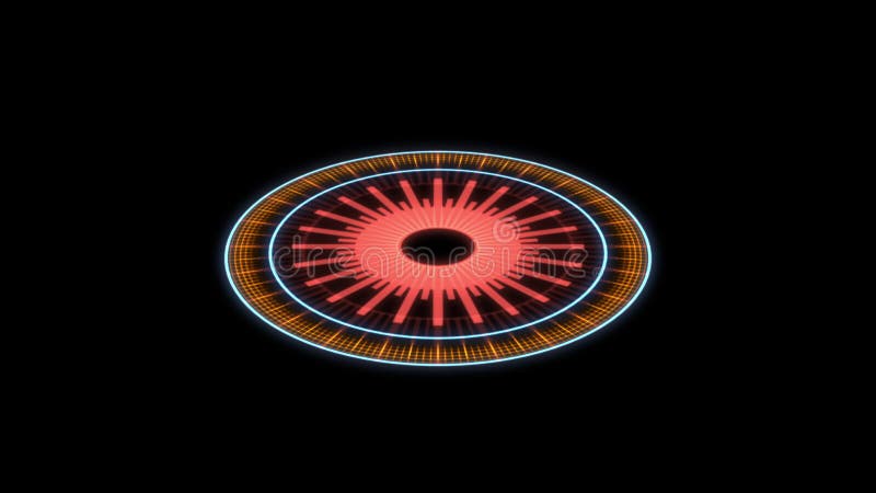 Cercle 3d quadrillage géométrique radial audio réactif boucle d'animation rouge x60 degrés