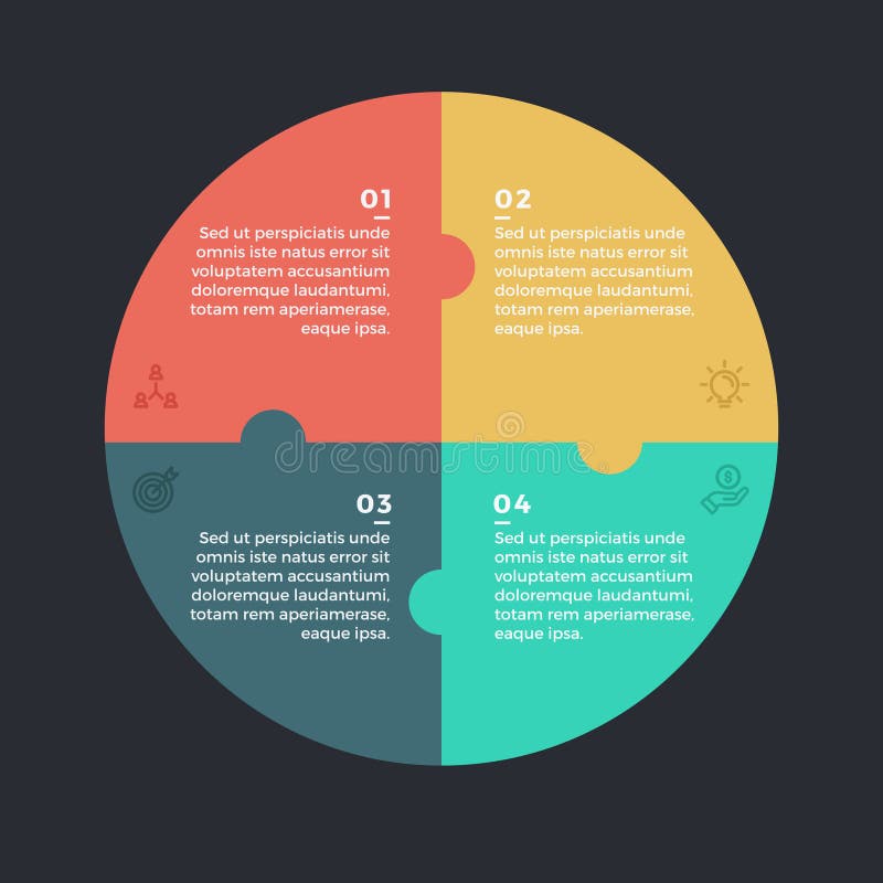 Cercle moderne Infographic avec 4 étapes d'étapes illustration stock Cercle moderne Infographic avec 4 étapes d'étapes illustration stock