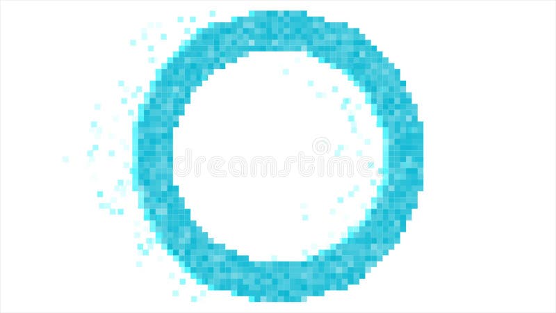 Cercle pixelisé bleu fond de mouvement géométrique abstrait minimal clips vidéos