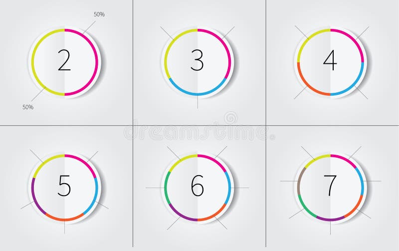 Cercles d'Infogrpahics réglés avec la frontière de couleur illustration de vecteur Cercles d'Infogrpahics réglés avec la frontière de couleur illustration de vecteur