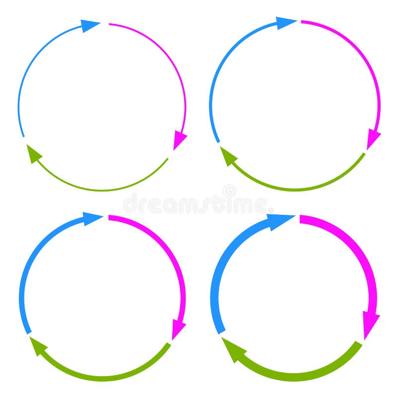 Cercles de flèche de trois parts