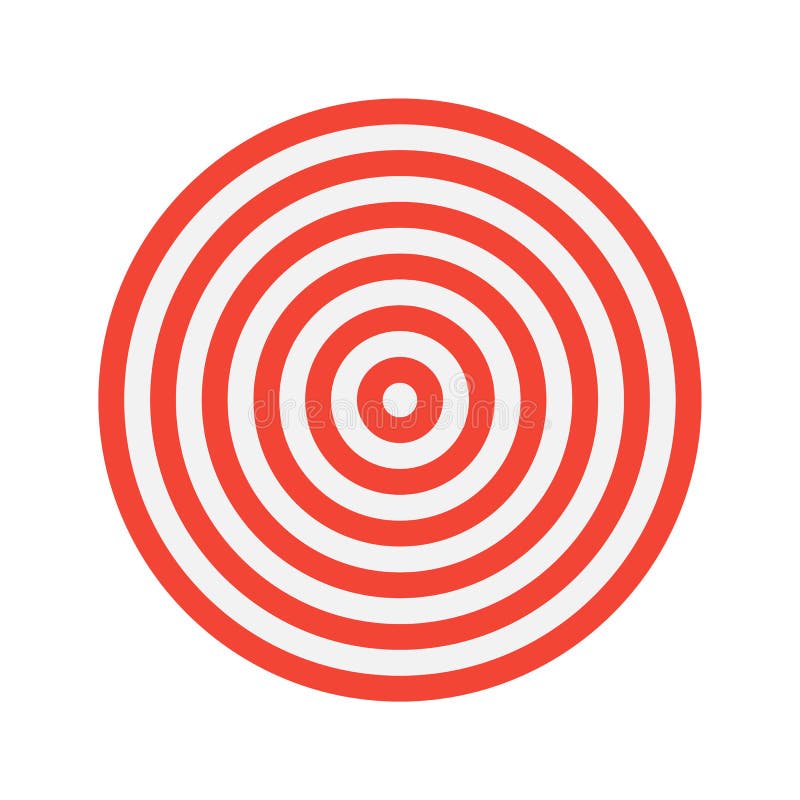 Cercles rouges et gris clair semblables à la cible isolée sur fond blanc. pour l'impression sur des blocs-notes en tissu. élément pour la conception de sites Web. graphique vectorielle.