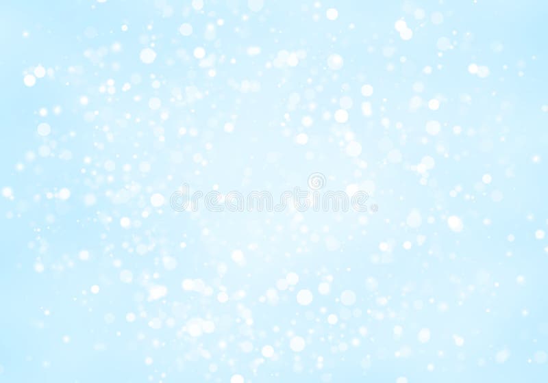 Cercuri albițe strălucitoare, formă bokeh pe fond albastru deschis. stock photos