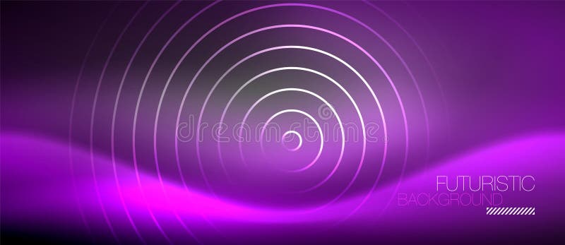 Cercuri neon abstracte linii lucioase de fundal royalty free illustration