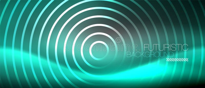 Cercuri neon abstracte linii lucioase de fundal stock illustration