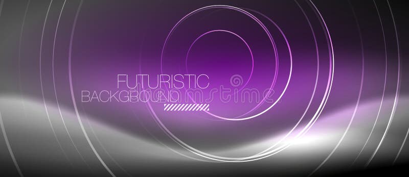 Cercuri neon abstracte linii lucioase de fundal vector illustration