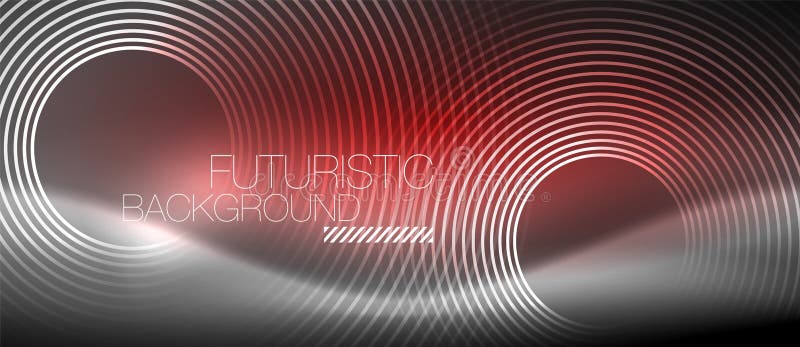 Cercuri neon abstracte linii lucioase de fundal vector illustration