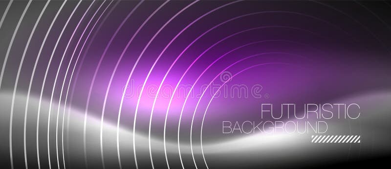 Cercuri neon abstracte linii lucioase de fundal vector illustration