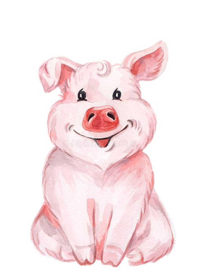 Cerdo lindo de la acuarela libre illustration Cerdo lindo de la acuarela libre illustration
