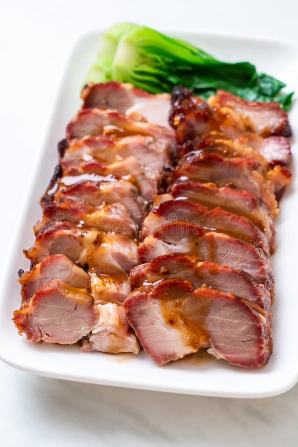 Cerdo Rojo De La Barbacoa De La Carne Asada Foto de archivo Imagen de