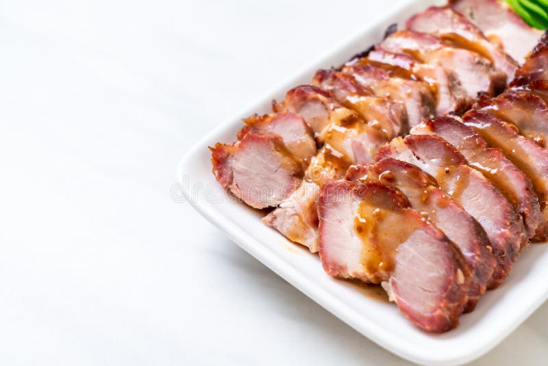 Cerdo Rojo De La Barbacoa De La Carne Asada Foto de archivo Imagen de