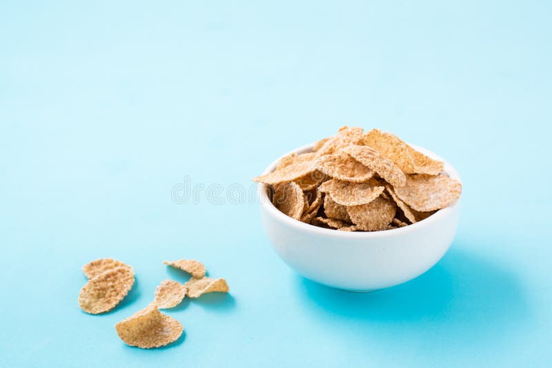 Cereal Breakfast Cereal Dry Breakfast in a Bowl on a Blue Background