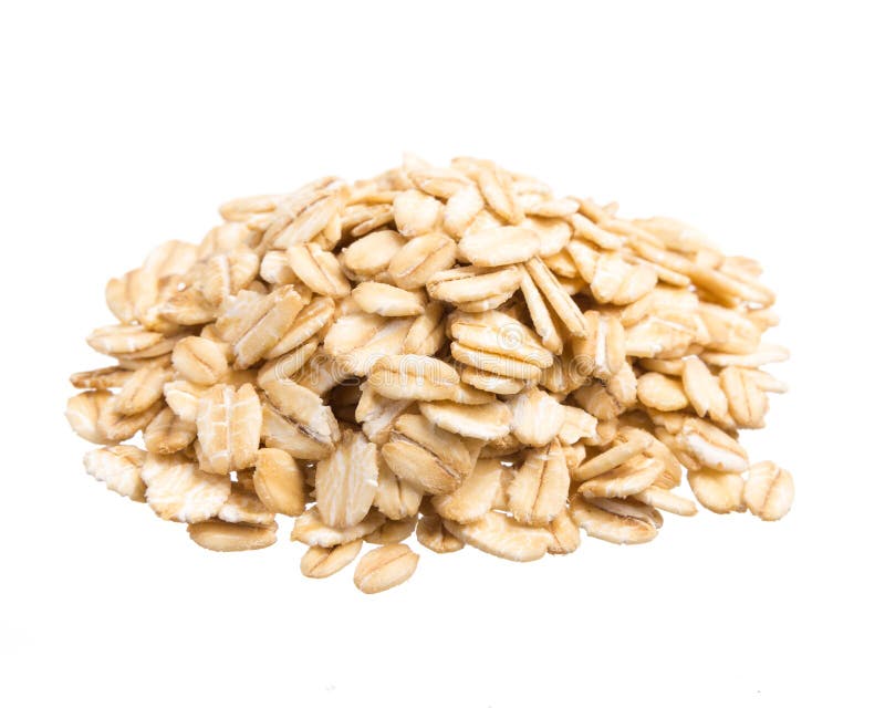 Cereal da aveia Pilha das grões, fundo branco isolado fotos de stock Cereal da aveia Pilha das grões, fundo branco isolado fotos de stock
