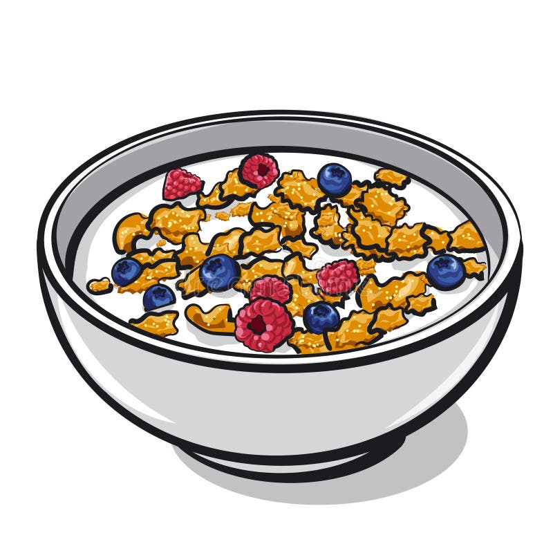 Cereal and milk stock vector. Illustration of dessert 232255224