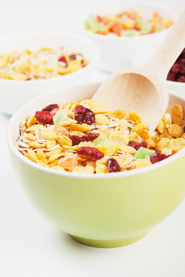 Cereal Muesli with Dried Fruit and Nuts Stock Photo Image of wheat