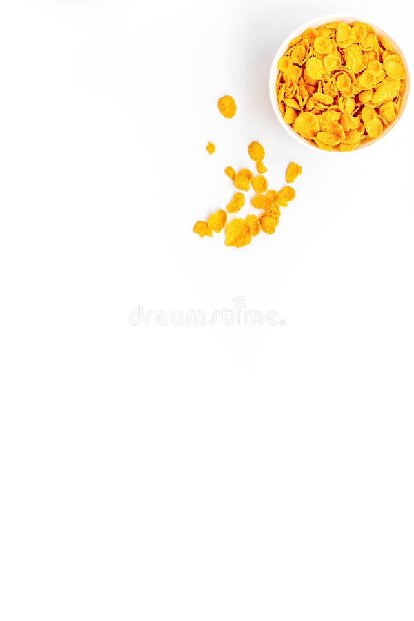 Cereals and Flakes from Corn and Oat on White Background Top View ...