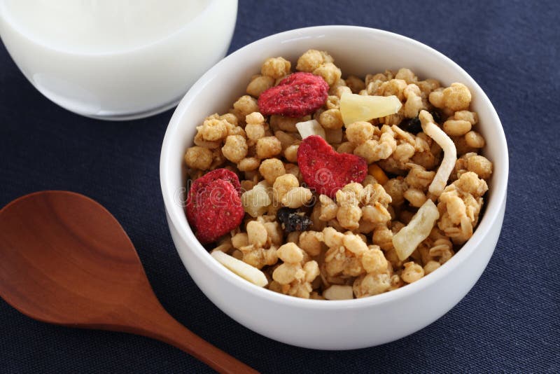 Cereals Fruit Granola Breakfast on Table Stock Image Image of food