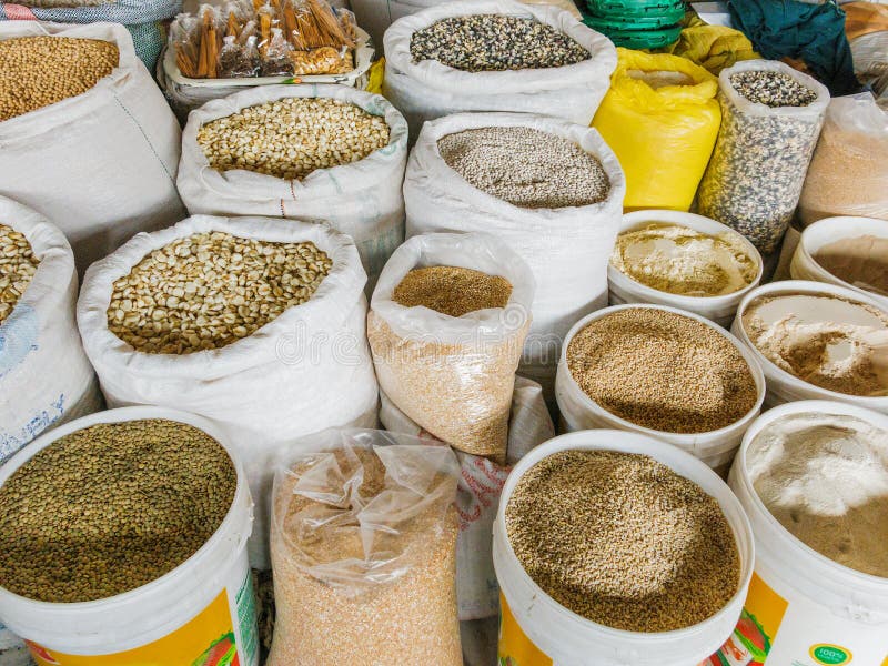 Cereals for Sale at Asian Market. Bagan, Myanmar Stock Image Image of