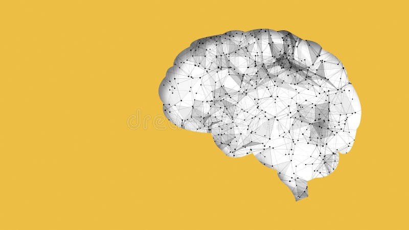 Cerebral or neural activity in the human brain stock illustration