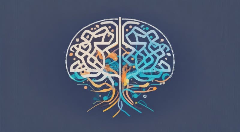 abstract brain on abstract technology background, graphic designed brain, brain on background. abstract brain on abstract technology background, graphic designed brain, brain on background