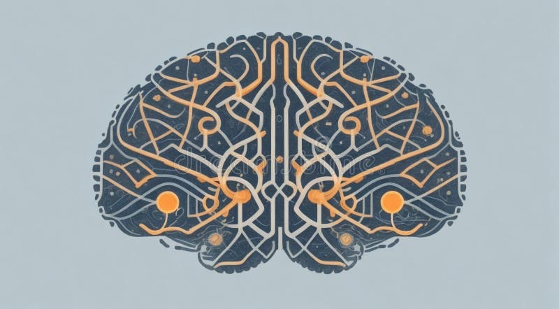 abstract brain on abstract technology background, graphic designed brain, brain on background. abstract brain on abstract technology background, graphic designed brain, brain on background