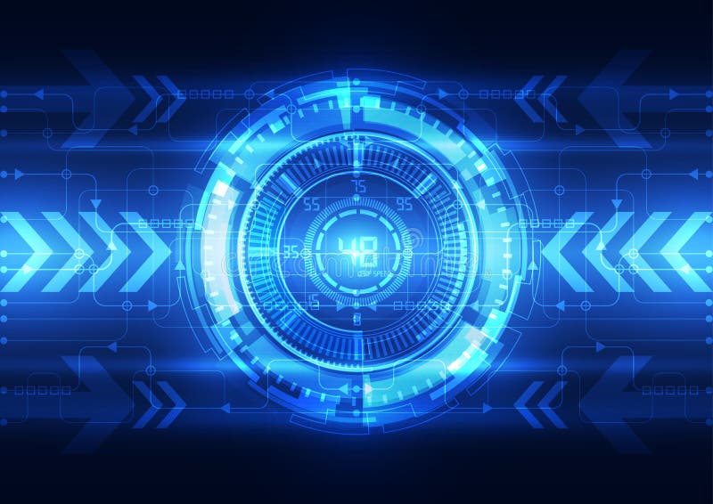 Cerebro digital abstracto del circuito eléctrico, vector del concepto de la tecnología stock de ilustración Cerebro digital abstracto del circuito eléctrico, vector del concepto de la tecnología stock de ilustración