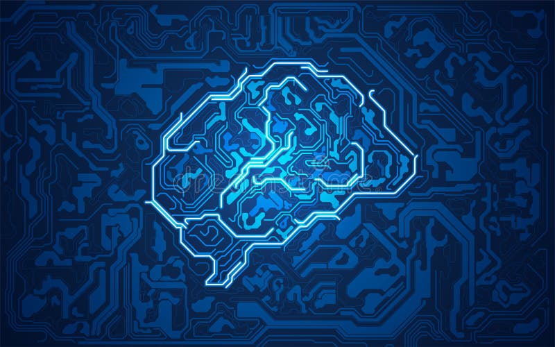 Graphic of a brain in technological look; abstract technology health care; digital blueprint of brain. Graphic of a brain in technological look; abstract technology health care; digital blueprint of brain