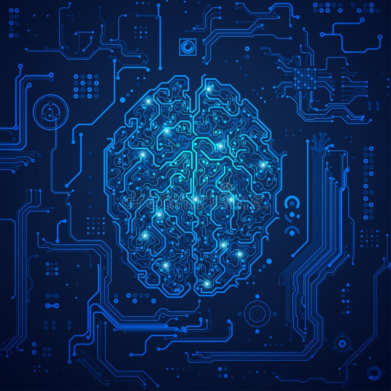 Graphic of a brain in technological look; concept of technology advancement; digital blueprint of brain. Graphic of a brain in technological look; concept of technology advancement; digital blueprint of brain