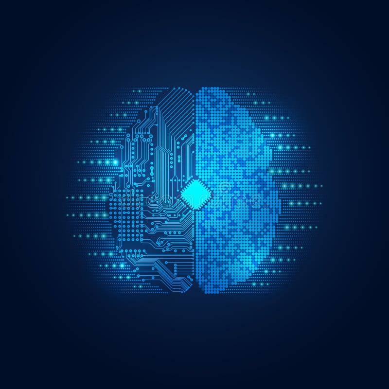 Graphic of a brain in technological look; abstract technology health care; digital blueprint of brain. Graphic of a brain in technological look; abstract technology health care; digital blueprint of brain