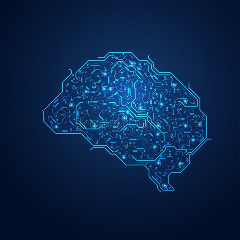 Graphic of a brain in technological look; concept of technology advancement; digital blueprint of brain. Graphic of a brain in technological look; concept of technology advancement; digital blueprint of brain