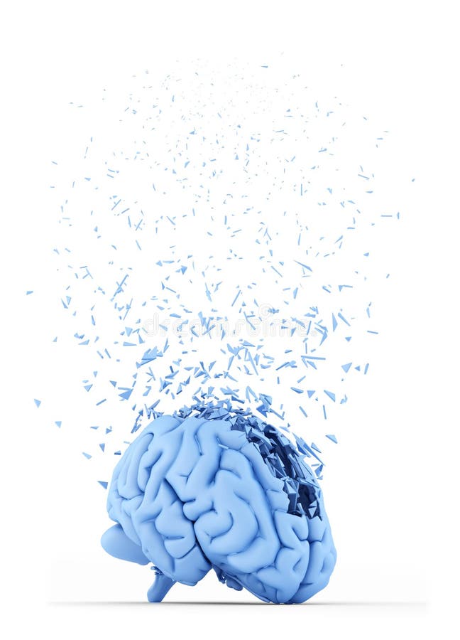 Cerebro humano roto. Concepto de la tensión. Aislado ilustración del vector Cerebro humano roto. Concepto de la tensión. Aislado ilustración del vector