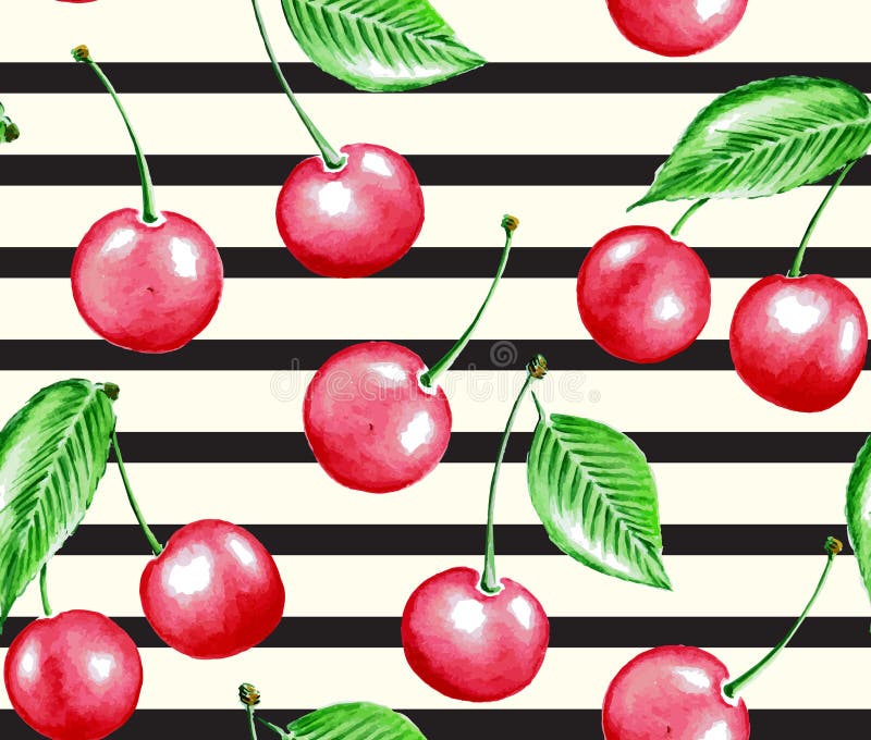 Cereza y línea libre illustration Cereza y línea libre illustration