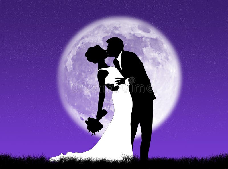 Cerimonie nuziali nella luna royalty illustrazione gratis Cerimonie nuziali nella luna royalty illustrazione gratis